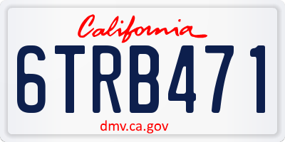 CA license plate 6TRB471