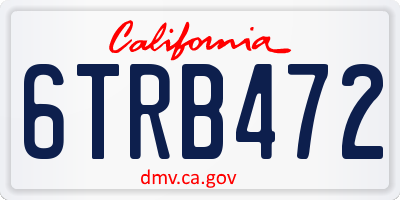 CA license plate 6TRB472