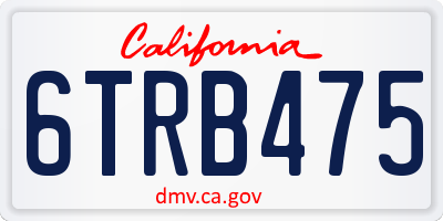 CA license plate 6TRB475