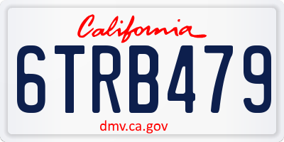 CA license plate 6TRB479