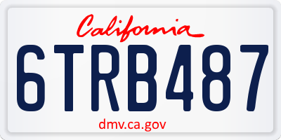 CA license plate 6TRB487