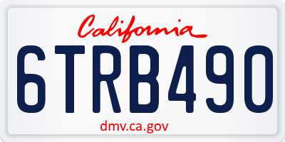 CA license plate 6TRB490