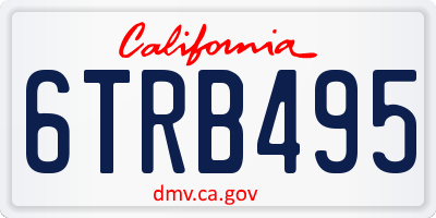 CA license plate 6TRB495