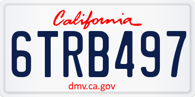 CA license plate 6TRB497