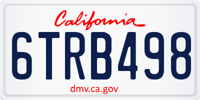 CA license plate 6TRB498