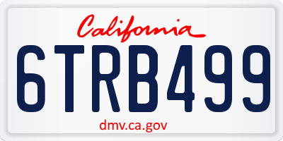 CA license plate 6TRB499