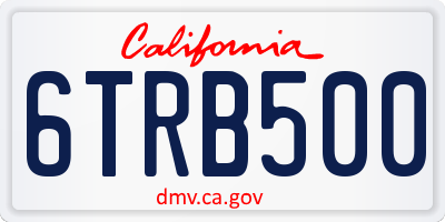 CA license plate 6TRB500