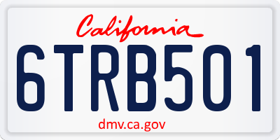 CA license plate 6TRB501