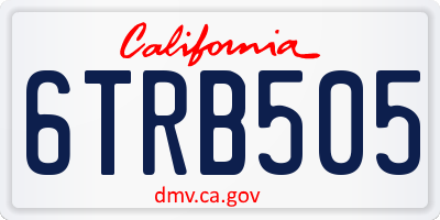 CA license plate 6TRB505