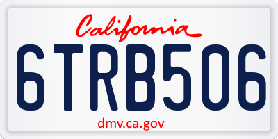 CA license plate 6TRB506