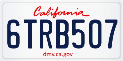 CA license plate 6TRB507