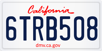 CA license plate 6TRB508