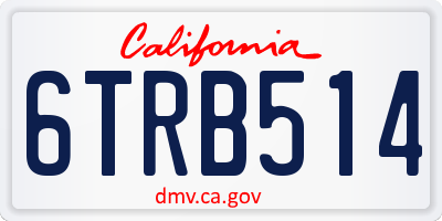 CA license plate 6TRB514