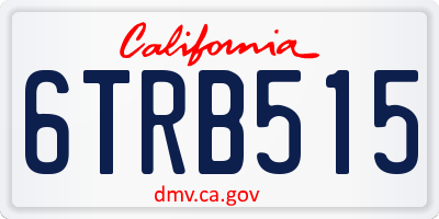 CA license plate 6TRB515