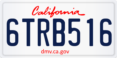 CA license plate 6TRB516