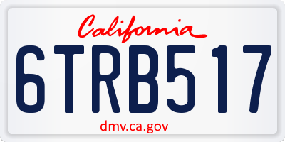CA license plate 6TRB517