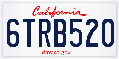 CA license plate 6TRB520