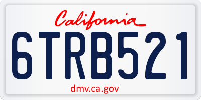 CA license plate 6TRB521