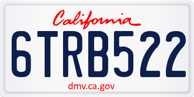 CA license plate 6TRB522