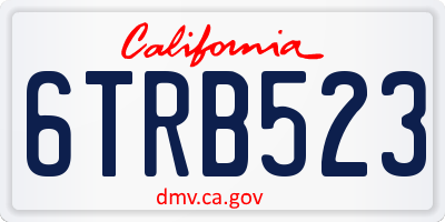 CA license plate 6TRB523