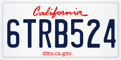 CA license plate 6TRB524