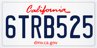 CA license plate 6TRB525