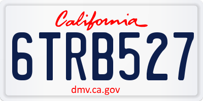 CA license plate 6TRB527
