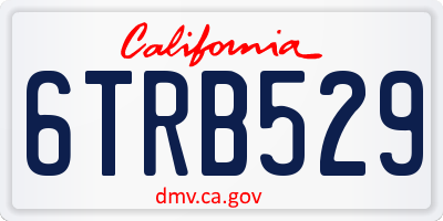 CA license plate 6TRB529