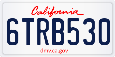 CA license plate 6TRB530