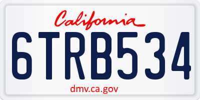 CA license plate 6TRB534