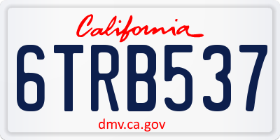 CA license plate 6TRB537