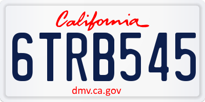 CA license plate 6TRB545