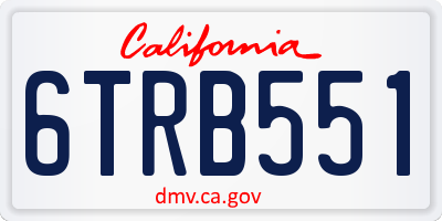 CA license plate 6TRB551