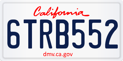 CA license plate 6TRB552