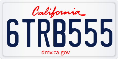 CA license plate 6TRB555