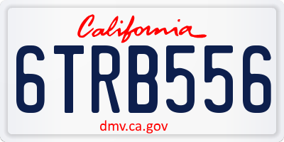 CA license plate 6TRB556