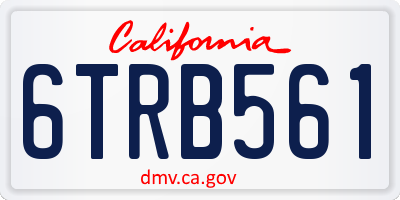 CA license plate 6TRB561