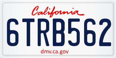 CA license plate 6TRB562