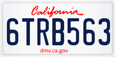 CA license plate 6TRB563