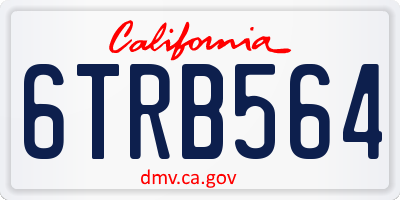 CA license plate 6TRB564