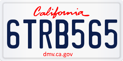 CA license plate 6TRB565