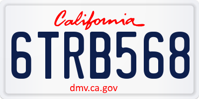 CA license plate 6TRB568