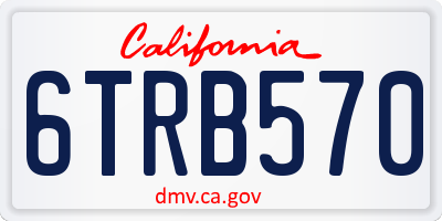 CA license plate 6TRB570
