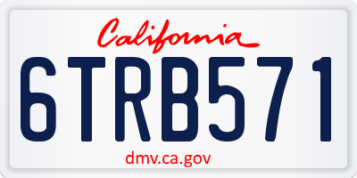 CA license plate 6TRB571