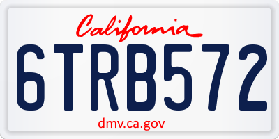 CA license plate 6TRB572
