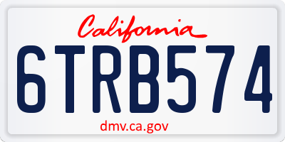 CA license plate 6TRB574