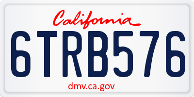 CA license plate 6TRB576