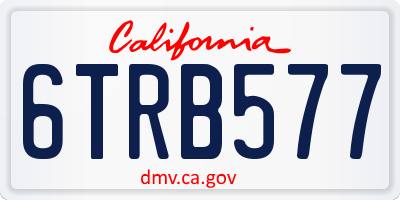 CA license plate 6TRB577