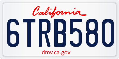 CA license plate 6TRB580
