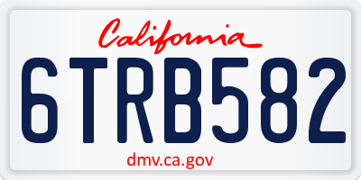 CA license plate 6TRB582